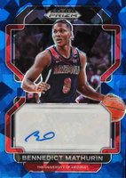 2022 Panini Prizm Draft Picks Draft Picks Autographs #DPBMA Bennedict Mathurin Blue Ice Prizm Basketball Card