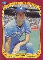 1986 Fleer Star Stickers #80 Dale Murphy Baseball Card