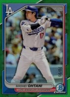 2024 Bowman Chrome #85 Shohei Ohtani Green Refractor Baseball Card