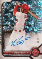 2022 Bowman Draft Chrome Draft Pick Autographs #CDAVS Victor Scott II Sparkle Refractor Baseball Card