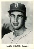 1955 Brooklyn Dodgers Picture Pack # Sandy Koufax Portrait Baseball Card
