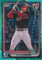 2024 Bowman Mega Box Chrome Prospects #193 Dylan Crews Aqua Refractor Baseball Card