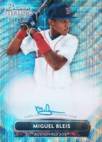 2022 Bowman Sterling Prospect Autographs #PAMB Miguel Bleis Wave Refractor Baseball Card