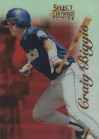 1996 Select Certified #33 Craig Biggio Mirror Red Baseball Card