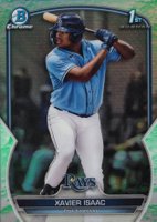 2023 Bowman Chrome Prospects #BCP145 Xavier Isaac Lunar Glow Refractor Baseball Card