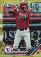 2019 Bowman Draft #BDC7 Josh Jung Chrome-With Helmet-Gold Refractor Baseball Card