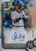 2022 Bowman Chrome Prospect Autographs #CPAOC Oswaldo Cabrera Refractor Baseball Card