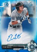 2017 Bowman Draft Chrome Draft Picks Autographs  #CDAEW  Evan White Blue Refractor Baseball Card