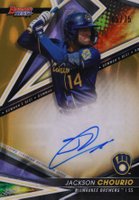 2022 Bowman's Best Best of 2022 Autographs #B22JCH Jackson Chourio Gold Lava Refractor Baseball Card