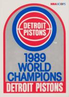1989 Hoops #353 Pistons Champions Logo-Blaha Misspelled Basketball Card