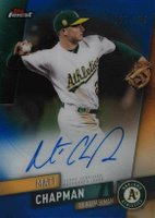 2019 Finest Autographs #FA-MC Matt Chapman Blue Refractor Baseball Card