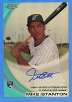 2010 Topps Chrome #190 Mike Stanton Blue Refractor-Autograph Baseball Card