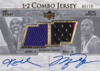 2003 Upper Deck Glass Autograph 1-2 Combo Jersey #KB/MJ Bryant/Jordan Basketball Card