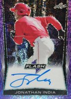 2018 Leaf Flash Autographs #BAJI1 Jonathan India Purple Baseball Card