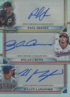 2024 Bowman Sterling Triple Refractor Autographs #TRASCL Dylan Crews/Paul Skenes/Wyatt Langford Baseball Card