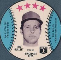 1976 Isaly's Sweet William Disc # Don Gullett Baseball Card