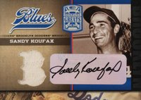 2005 Donruss Greats Dodger Blues L.A. Material #DB-1 Sandy Koufax Signature Baseball Card