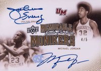 2009 Upper Deck Greats of the Game Memorable Monikers Dual #MMJE Michael Jordan/Julius Erving Basketball Card