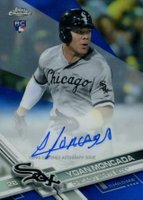 2017 Topps Chrome Rookie Autographs #RA-YM Yoan Moncada Blue Refractor Baseball Card