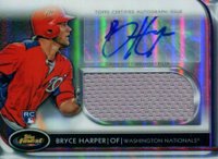 2012 Finest Autograph Jumbo Relic #AJRBH Bryce Harper Baseball Card