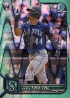 2022 Bowman Chrome #48 Julio Rodriguez Aqua Raywave Refractor Baseball Card