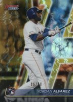 2020 Bowman's Best #45 Yordan Alvarez Gold Refractor Baseball Card