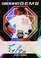 2021 Panini Elite Extra Edition Hidden Gems Autographs #HGEP Eury Perez Baseball Card