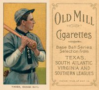 1909 White Borders Old Mill #486 Joe Tinker Bat On Shoulder Baseball Card