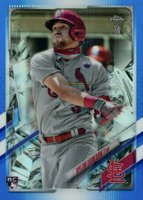 2021 Topps Chrome Ben Baller #140 Dylan Carlson Blue Refractor Baseball Card