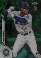2020 Ben Baller Chrome #186 Kyle Lewis Green Refractor Baseball Card