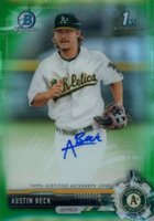 2017 Bowman Draft Chrome Draft Picks Autographs  #CDAAB Austin Beck Green Refractor Baseball Card