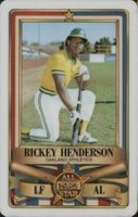 1982 Perma-Graphics All-Star Credit Cards # Rickey Henderson Baseball Card