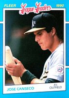 1990 Fleer League Leaders #5 Jose Canseco Baseball Card