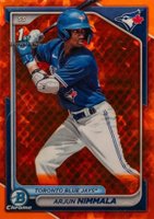 2024 Bowman Sapphire Edition Chrome Prospects #BCP142 Arjun Nimmala Orange Baseball Card