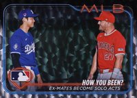 2024 Topps Update #US76 Mike Trout/Shohei Ohtani Silver Crackle Foil Board Baseball Card