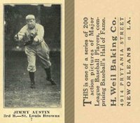 1916 Weil Baking Co. #7 Jimmy Austin Baseball Card