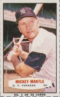 1963 Bazooka #1 Mickey Mantle Hand Cut-Batting Right Baseball Card