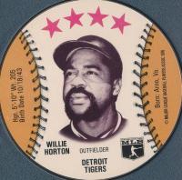 1976 Isaly's Sweet William Disc # Willie Horton Baseball Card