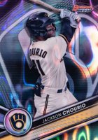 2022 Bowman's Best Top Prospects #TP19 Jackson Chourio Aqua Lava Refractor Baseball Card