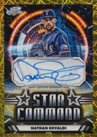 2024 Topps Chrome Cosmic Star Command Autographs #NE Nathan Eovaldi Gold Interstellar Refractor Baseball Card
