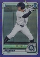 2020 Bowman Draft #BD18 Kaden Polcovich Chrome-Purple Refractor Baseball Card