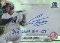 2017 Bowman Chrome Prime Chrome Inscription Autograph #GT Gleyber Torres Baseball Card