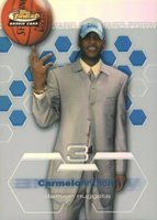 2002 Finest #180 Carmelo Anthony Refractor Basketball Card