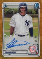 2020 Bowman Chrome Prospect Autographs #CPAJDO Jasson Dominguez Gold Refractor Baseball Card