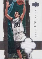 2003 Upper Deck Exquisite Collection #36-J Manu Ginobili Jersey Basketball Card