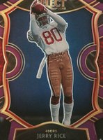 2020 Panini Select #20 Jerry Rice Die-Cut Purple Prizm Football Card