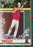 2019 Topps Holiday #31 Mike Trout Santa in Background Baseball Card