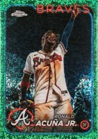 2024 Topps Chrome #250 Ronald Acuna Jr. Variation-Green Speckle Refractor Baseball Card