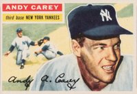 1956 Topps #12 Andy Carey White Back Baseball Card