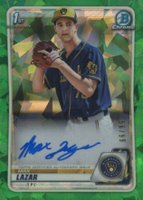 2020 Bowman Chrome Prospect Autographs #CPAML Max Lazar Green Atomic Baseball Card